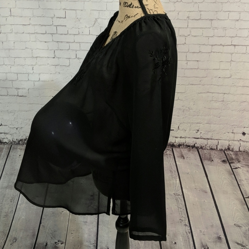 HOST PICK!  DUO Maternity Sheer Black Shirt - Picture 3 of 6